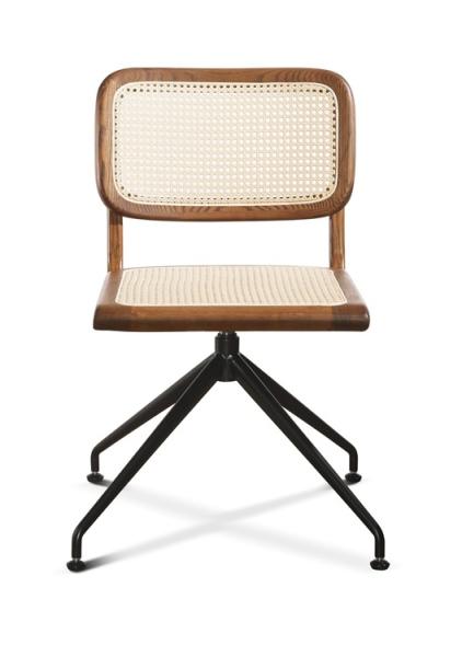 80cm Rattan Study Home Office Desk Chair 46 X 47 X 75 Cm Walnut Color