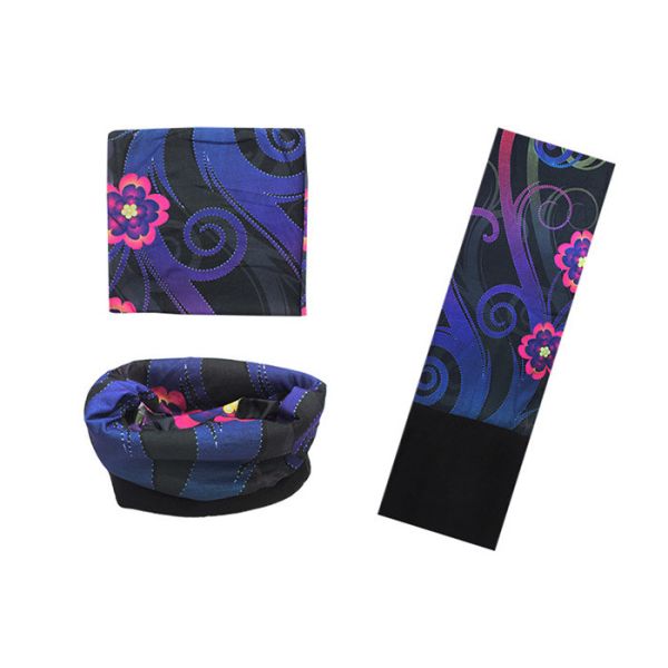 Wind Resistant  Polar Bandana Flower Pattern ,  Multifunktionstuch Polar