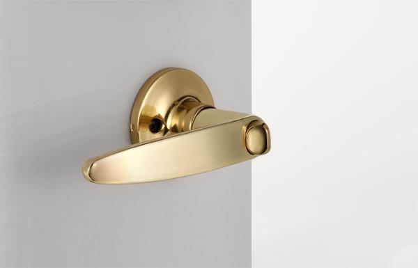 Porta de privacidade Bloqueio de cilindro tubular Modern Front Satin Nickel Lever Handle