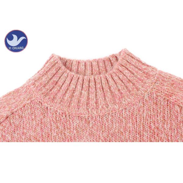 Wool Mohair Melange Womens Knit Pullover Sweater High-Low Side Slit Winter Jumper