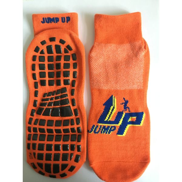 China Supply Cotton Barre Grip Socks/ Trampoline With Sticky Bottoms/Non Slip Trampoline Socks With Rubber Grips