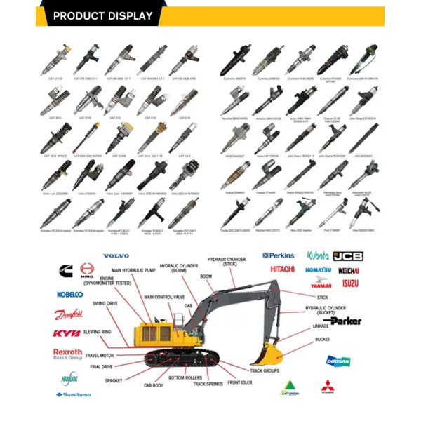4W-2955 4W2955 Diesel Fuel Injector For Perkins 1004-4R 1006-6T Engines Compatible With Backhoe Loaders CAT416 426 428 436 438 Replaces 2645A023 2645K002