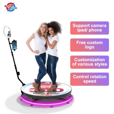 Phone App Control 360 Rotação Photo Booth 40 100cm Plataforma de Vidro Rotativa Automática com Ring Light
