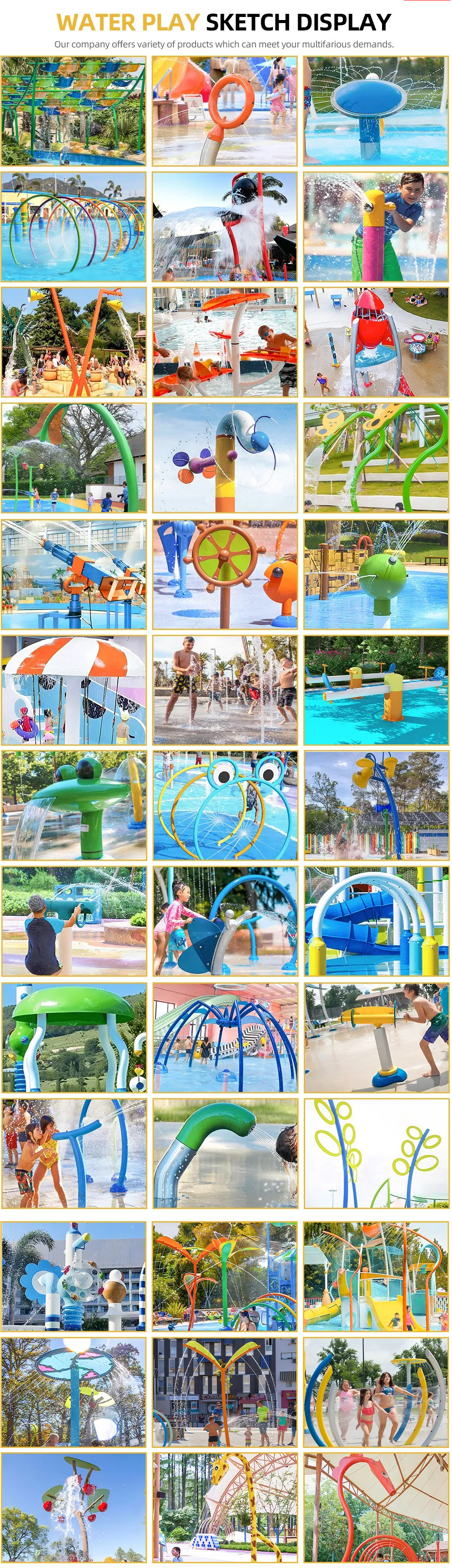 Kids Large Water Amusement Park Equipment Water Slide Aqua Parks Childrens Splash Pad