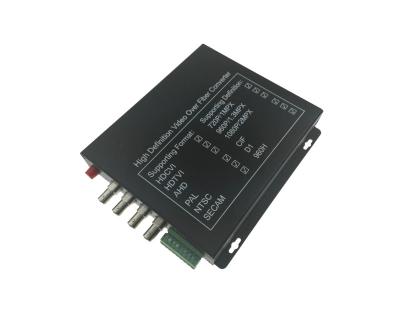 4-channel Hi-Definition Analog Video TVI/CVI/AHD to Fiber Converter