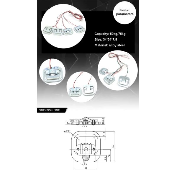 Кухонные весы с полумостом Микрогрузовые ячейки 50 кг Высокая точность Широкий диапазон строительства из нержавеющей стали