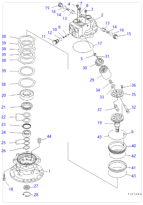 PC120-6 Swing Motor For Komatsu Excavator Spare Part 706-73-01181 Rotary Motor Device Aftermarket