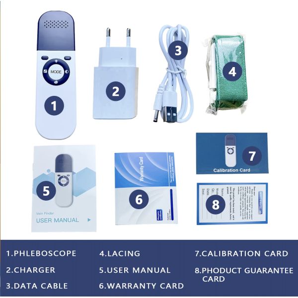 Máquina portátil de detección de venas médicas de 5V 15-25cm Rango 280g