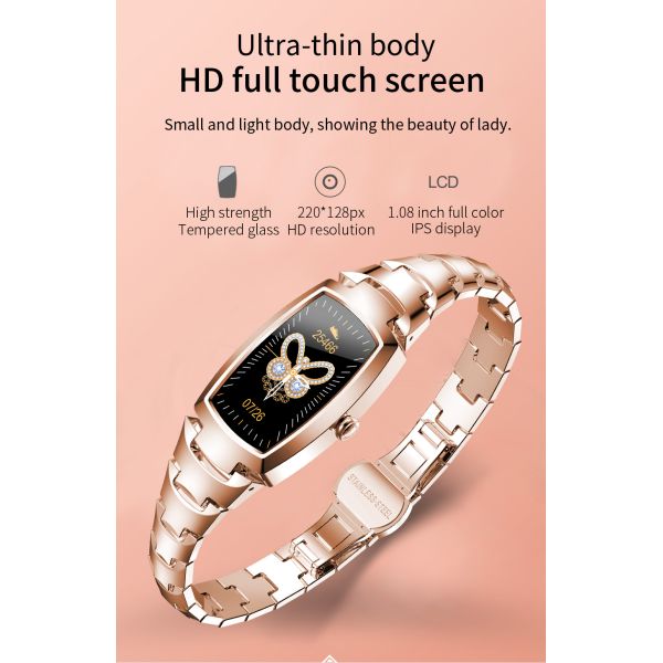 Eraysun Hot Sales H8pro Fashion Women Smartwatch for Android IOS Tracker Pressure Lady H8 Pro Smart Watches