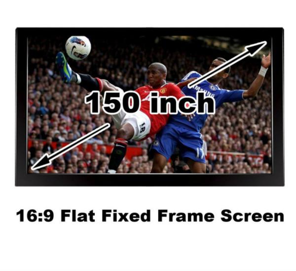 Black Velevt Flat Fixed Projection Screen150 Inch Matt White DIY Home Cinema Screens 3D