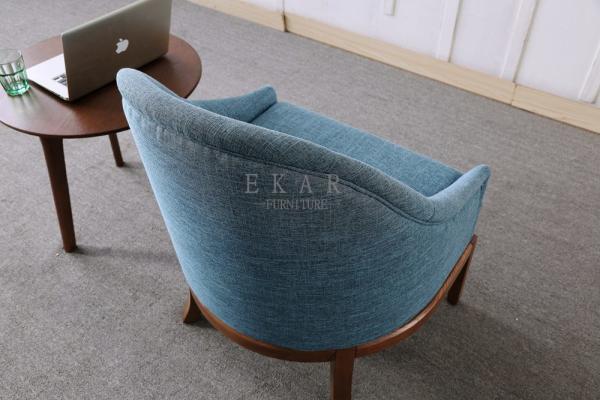 Fabric Leisure Wood Armchair Living Room Chair