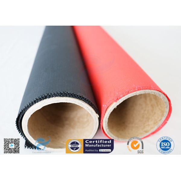 C - glass 260℃ Fire Protection Red Color Silicone Coated Fiberglass Fabric 40/40g