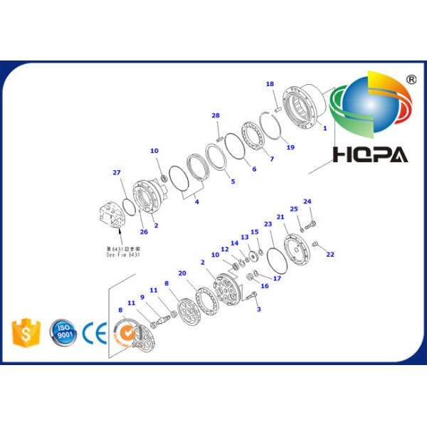 203-60-56701KT 203-60-56701 Travel Motor Seal Kit For Komatsu PC100-5 PC120-6 PC130-5