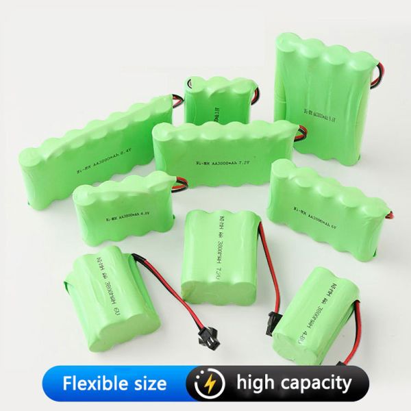 High Capacity NiCH Nimh Battery Pack AA 6V 1800mAh Battery With Male SM 2P Plug for RC Cars and Trucks Rechargeable Batteries