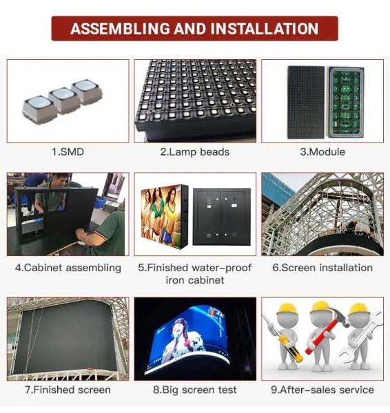 Outdoor Led Screen Long Lifespan P5.7 Full Color LED Display Panel 250mm*250mm For Outdoor Advertising