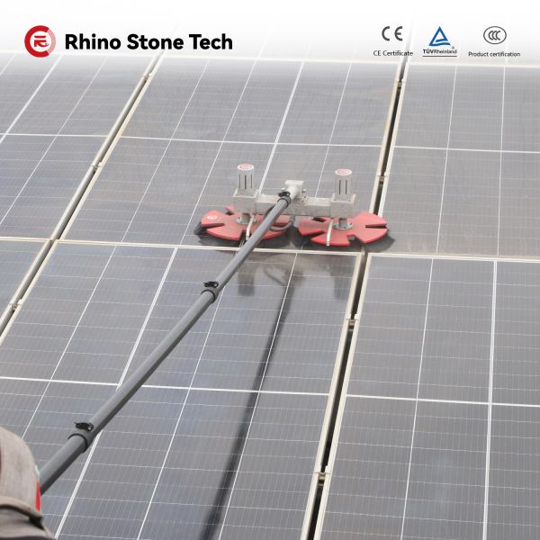 Factory Direct Solar Cleaning Equipment Electric Photovoltaic Panel Cleaning Brush Double Head Solar Panel Cleaning Brush with Telescopic Rod