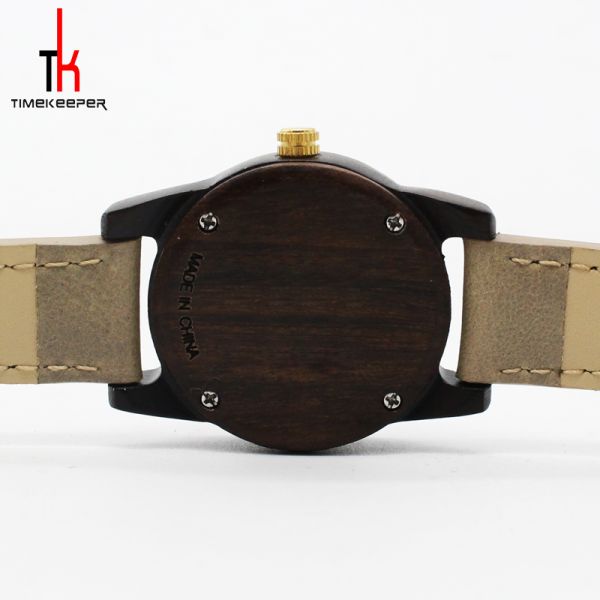 Simple Ladies Watch Leather Strap Stainless Steel Crown 10MM Thickness