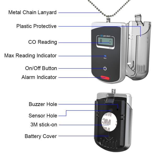 85dB Travel Handheld Carbon Monoxide Detector Monitor For Taxi Bus