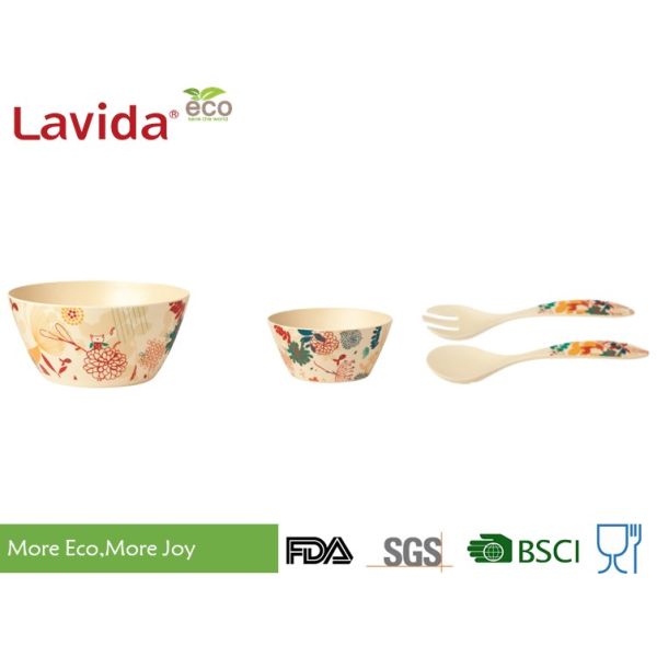 Outdoor Indoor Bamboo Fiber Dinnerware , Unbreakable Waterproof Bamboo Dinnerware Set