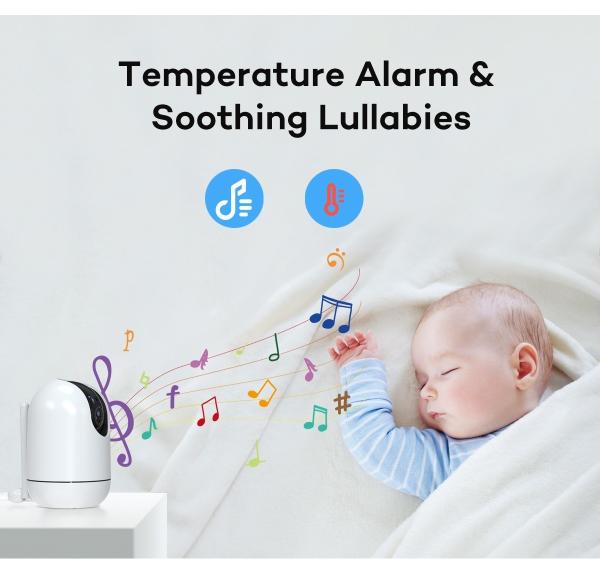 5 Inch Split Screen Security Baby Monitor Cameras PTZ Camera Audio 2 Way Talk Baby Monitor