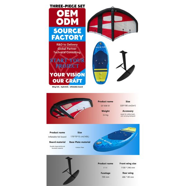 3 In 1 Wing Foils Set  Waterplay Surfing Inflatable Hydrofoil Board For Beginner