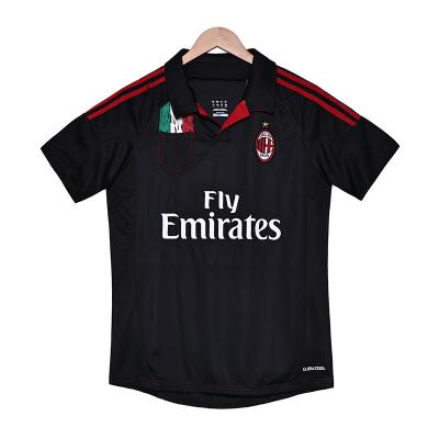 AC Milan 2012 Rétro Deuxième sortie Fan Edition Jersey classique Jersey noir et or