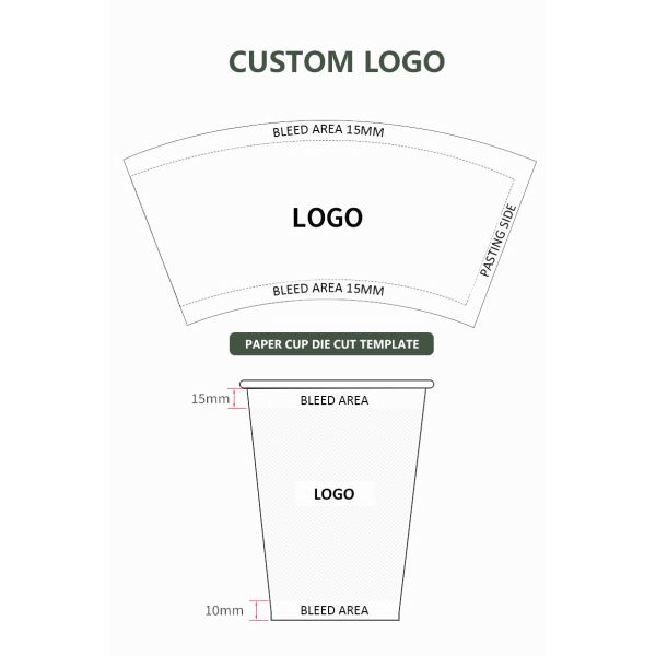 Customized Personalized Branded Takeaway Hot Coffee Paper Cup with Lids