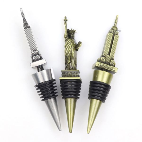 Tapones de vino de metal personalizados Tapón de botella de vino de silicona de goma navideña