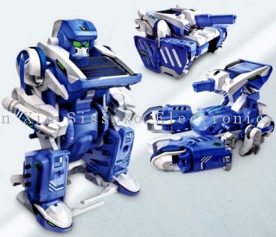 Educational & fashionable blue / red color 3in1 ABS plastic solar power toys robot