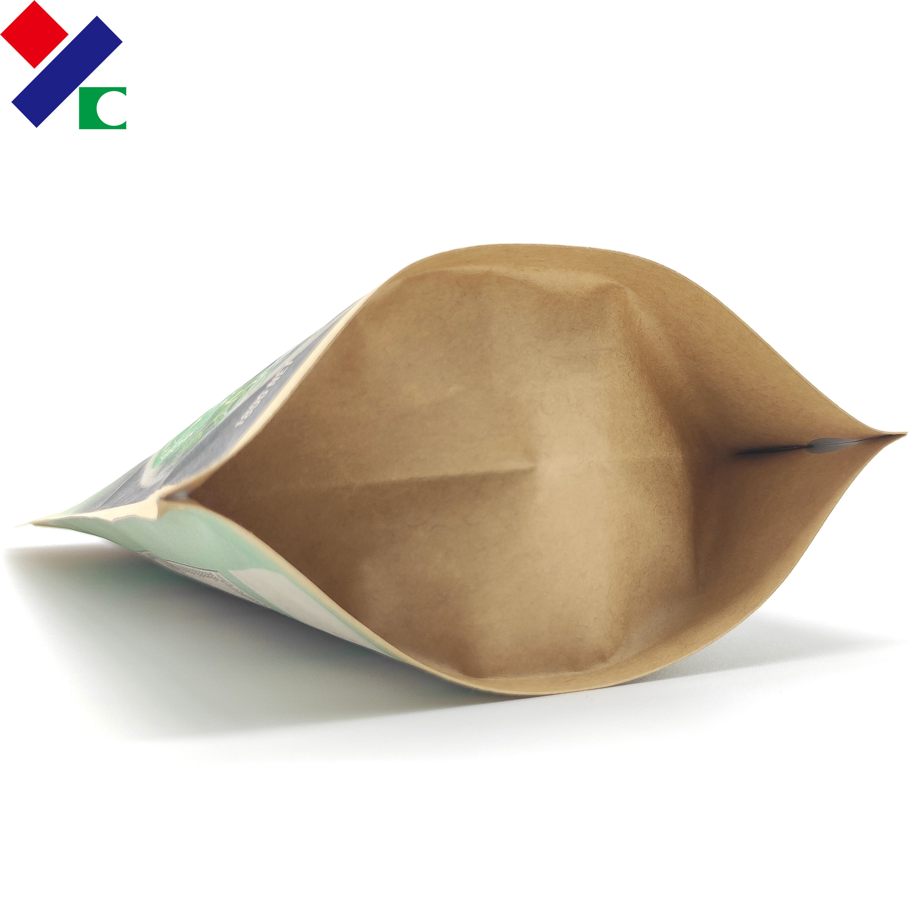 Подгонянные напечатанные бумажные мешки Брауна Kraft ясно стоят вверх мешки 50 микронов Biodegradable