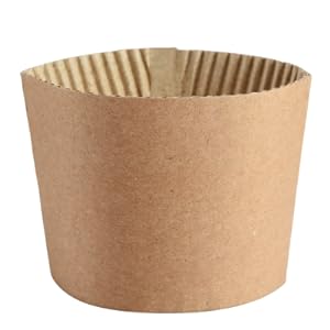 Custom your own logo on Coffee Sleeves-100 Coffee Sleeves Fits, 10 Oz. - 20 Oz. Cups (Pack Of 100), Natural Kraft