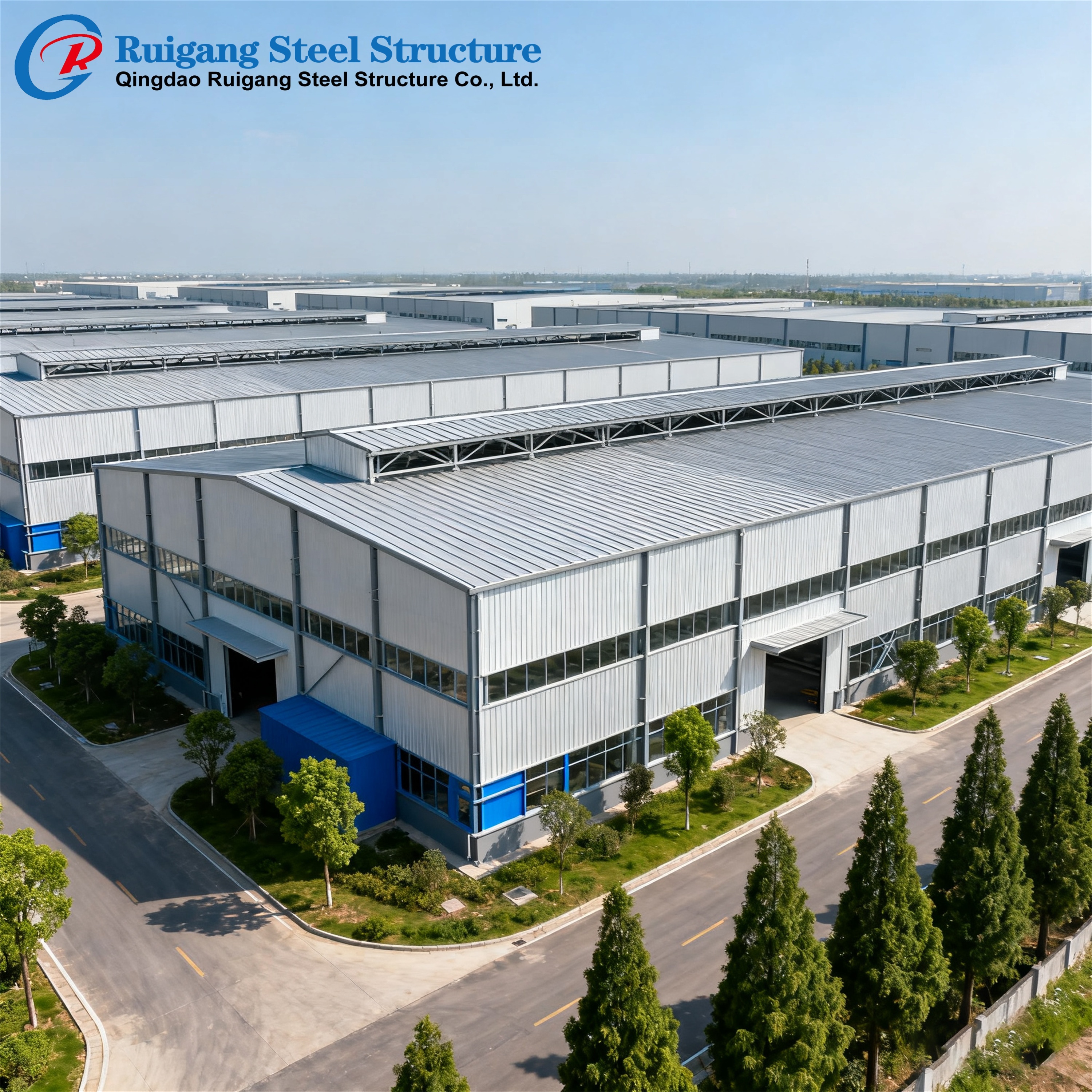 Wind Load Resistant Hot-Dip Galvanized PEB Steel Structure with Bolted or Welded Connection