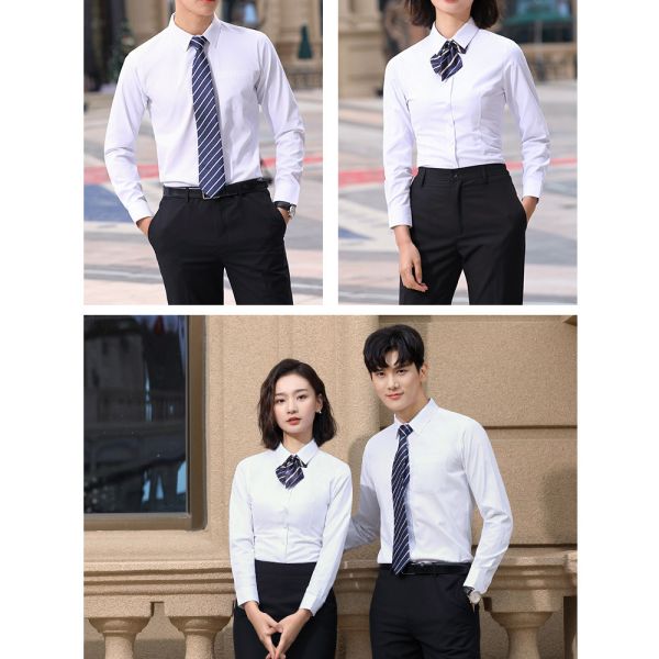 Logo brodé chemise non repassante Tissu durable pour les hommes et les femmes