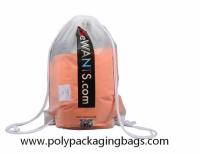 le sac à dos de cordon de CPE givré par 0.07mm met en sac pour augmenter la poche transparente de cordon de sac de cordon de voyage