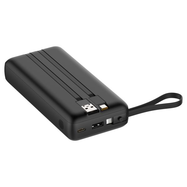 20000mAh Portable Power Bank 22.5W Digital Display USB Input 3 Cables