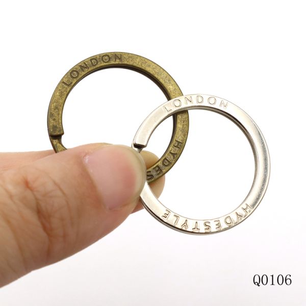 24mm Metal Key Chain Rings Classic Custom Split Rings With Engraved Text Promotion Gifts