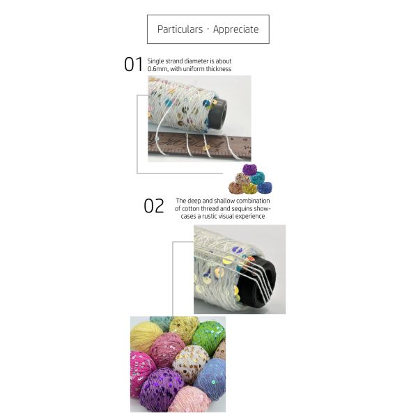 55% хлопка 45% полиэстера шерстяная нить Красочная блестящая нить для сумки Одежда вязание