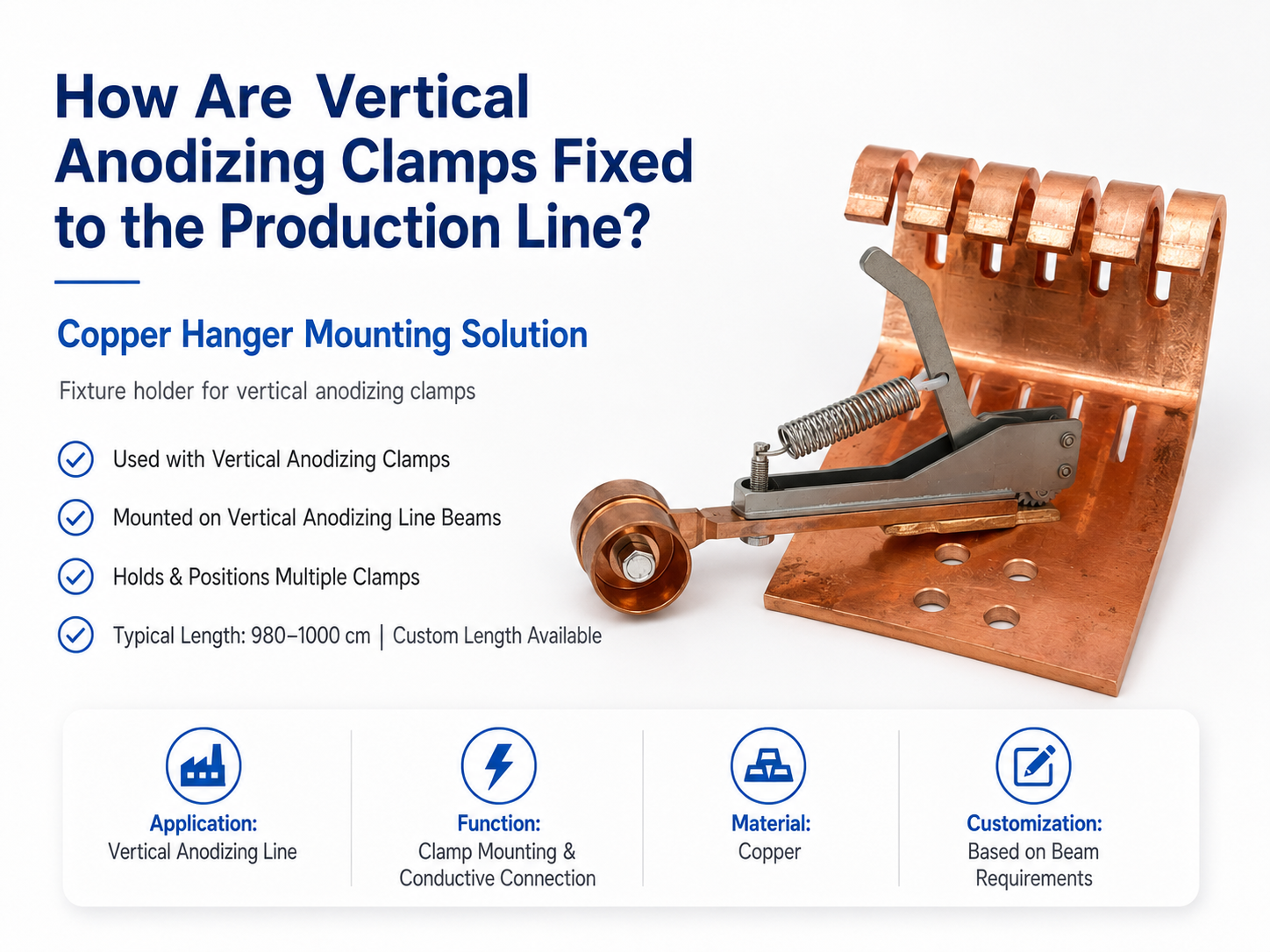 Mechanical  Copper Base Integrated  Metal Surface Treatment Anodizing Clamps