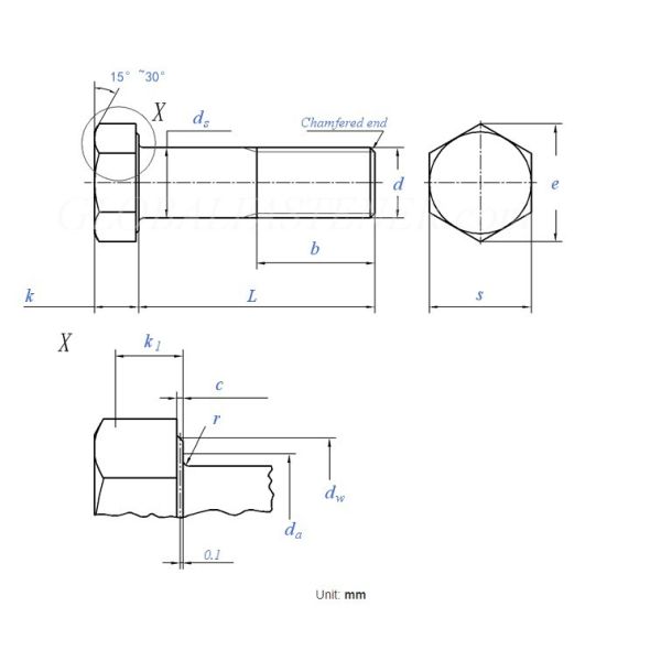 Stainless Steel Stud Bolts Fully Threaded Steel Rod Dia 5/8in X 125mm