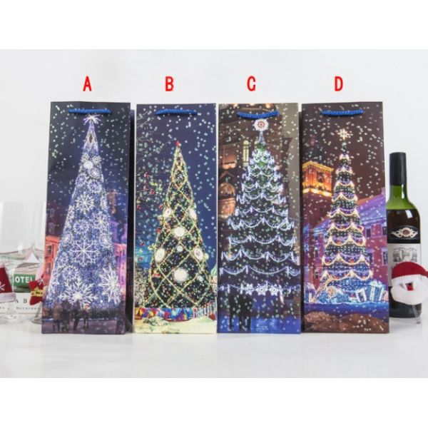 Сумки подарка рождества Eco красного вина сумок Tote белого картона изготовленные на заказ бумажные
