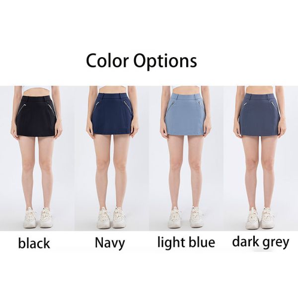 Women Golf Tennis Skirt High Stretch Athletic Skorts Skirts With Zip Pockets