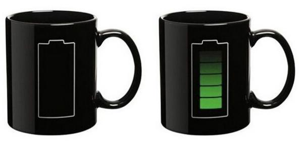 New creative gift product battery colour change  temperature sensing ceramic mugs cup