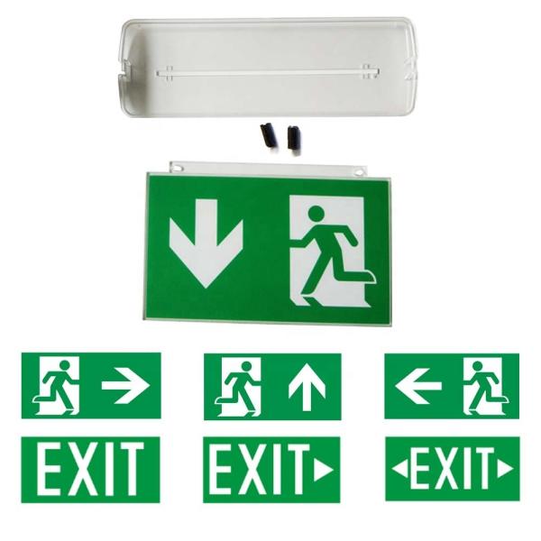 Double Sided Exit Sign with Ni-Cd Battery and 6 pcs SMD 5730 LED for Emergency Lighting with 3-Year Warranty