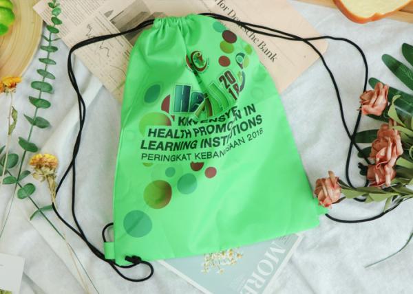 Digital Printing Non Woven Polyester Bags Drawstring For Adult / Children Sport