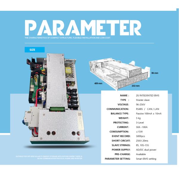 30S-75S 100A Lithium Battery BMS with CAN RS485 Communication
