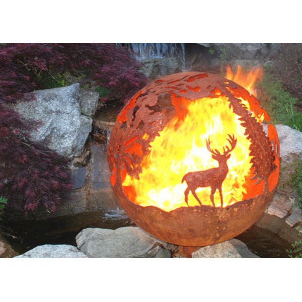 Олени ямы огня сферы Кортен стабильности корозии стальные для украшения сада