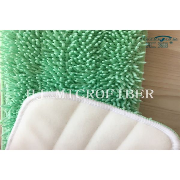 Cojines del reemplazo de la fregona de las cabezas de la fregona de la tela de felpilla de la microfibra del color verde pequeños