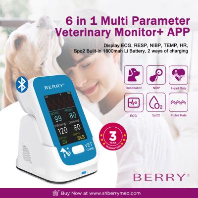Monitor paciente veterinário do multi parâmetro plástico para o animal pequeno