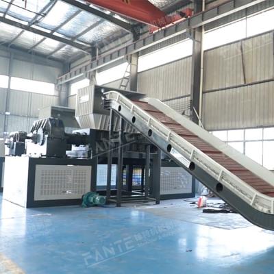 Continuous Operation Dual Shaft Industrial Shredder for Plastic Film Pp Pe Bottles Rubber Tires With Safety Grating
