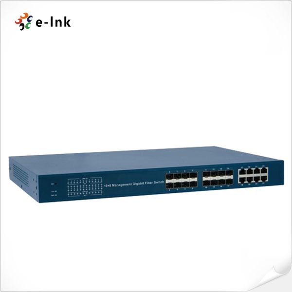 Управление Гигабитным волоконным коммутатором 16 порта 1000M SFP + 8 порта 10/100/1000M RJ45